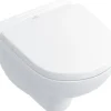 Villeroy & Boch Wand-WC Set O.novo Compact Tiefspüler mit Spülrand verkürzt weiß glänzend mit WC-Sitz 5688H101