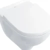 Villeroy & Boch Wand-WC Set O.novo Tiefspüler mit Spülrand weiß glänzend mit Beschichtung mit WC-Sitz 5660H1R1