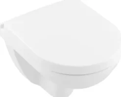 Villeroy & Boch Wand-WC Set O.novo Tiefspüler offener Spülrand weiß glänzend mit WC-Sitz 5688HR01