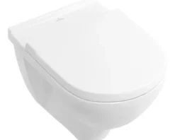 Villeroy & Boch Wand-WC Set O.novo Tiefspüler offener Spülrand weiß glänzend mit WC-Sitz 5660HR01