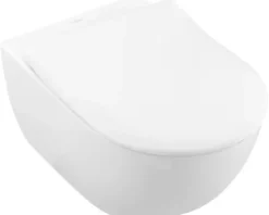Villeroy & Boch Wand-WC Set Subway 2.0 Tiefspüler offener Spülrand weiß glänzend mit WC-Sitz 5614R201