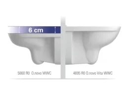 Villeroy & Boch Wand-WC ViCare Tiefspüler offener Spülrand erhöht weiß glänzend ohne WC-Sitz 4695R001