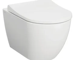 VitrA Wand-WC Set Mia Tiefspüler ohne Spülrand weiß glänzend mit antibakterieller VitrA Hygiene Glasur und WC-Sitz 7510B003-6288