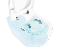 VitrA Wand-WC Set Mia Tiefspüler ohne Spülrand weiß glänzend mit antibakterieller VitrA Hygiene Glasur und WC-Sitz 7510B003-6288