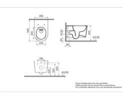 VitrA Wand-WC Set Nest Tiefspüler QuantumFlush ohne Spülrand weiß glänzend mit Beschichtung VitrA Hygiene + VitrA Clean mit WC-Sitz 7870B403-6361