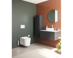 VitrA Wand-WC Set Nest Tiefspüler QuantumFlush ohne Spülrand weiß glänzend mit Beschichtung VitrA Hygiene + VitrA Clean mit WC-Sitz 7870B403-6361