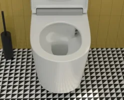 VitrA Wand-WC Set Nest Tiefspüler QuantumFlush ohne Spülrand weiß glänzend mit Beschichtung VitrA Hygiene + VitrA Clean mit WC-Sitz 7870B403-6361