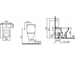 VitrA WC-Kombination S50 Tiefspüler mit Spülrand erhöht weiß glänzend HygieneGlaze mit WC-Sitz 9796B003-7200