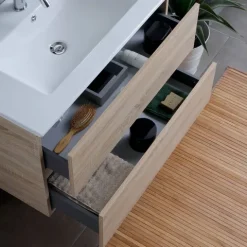 Vormontiertes Badezimmermöbel-Set mit 2 Schubladen, 80cm | Berlin