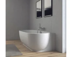 Vorwandbadewanne DURAVIT Luv 85 x 180 cm mit nahtloser Verkleidung und Fußgestell weiß matt 700433000000000