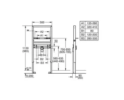 Vorwandelement GROHE Rapid SL für Waschtisch H:98,5 und 113 cm 39 052