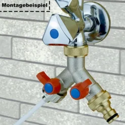 V-Y2H. Y-Verteiler 2-Wege mit Absperhähnen 3/4IG - 2x3/4AG (Messing / Y-Form)