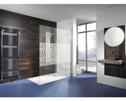 Walk In Duschwand Breuer Entra 120 cm Dekor Terrazzo weiß Profilfarbe silber
