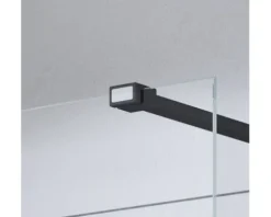Walk In Duschwand Breuer Panorama 140 cm Dekor Satiniert Profilfarbe schwarz