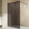 Walk In mit BREUER Elana 2.0 80 x 200 cm Profil abgerundet schwarz Glasdekor Grau Reversibel