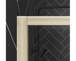 Walk In mit Klappwand Aurlane Golden Edge 90 + 40 x 200 cm Profil gold Klarglas Reversibel