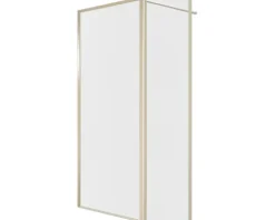 Walk In mit Klappwand Aurlane Golden Edge 90 + 40 x 200 cm Profil gold Klarglas Reversibel