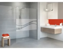 Walk In SCHULTE Alexa Style 2.0 ExpressPlus 100 cm Profil chrom Glasdekor Liane schmutzabweisende Glasbeschichtung
