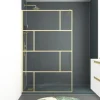 Walk In mit Aurlane Bricks Gold 120 x 200 cm Profil gold Klarglas Reversibel