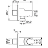 Wandhalter mit Schlauchanschluss Ideal Standard Idealrain Atelier 1/2" chrom BC807AA