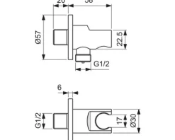 Wandhalter mit Schlauchanschluss Ideal Standard Idealrain Atelier 1/2" magnet grey BC807A5