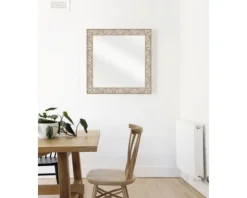 Wandspiegel Kunststoff Shabby braun weiß 49x49 cm