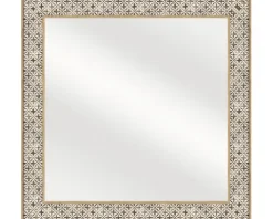 Wandspiegel Kunststoff Shabby braun weiß 49x49 cm
