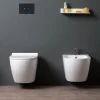 Wand-WC ohne Spülrand + WC-Sitz und Bidet | Folk