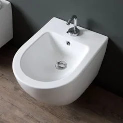 Wand-WC ohne Spülrand + WC-Sitz und Bidet | Folk
