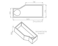 Wannenträger ohne Ablage. zu OF Clip Mod.B 80 x 160 cm