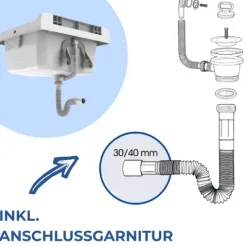Waschbecken Ausgussbecken Kunststoff Keller Waschbecken Werkstatt Handwaschbecken Garage Ausgusswaschbecken Spülbecken Waschküche Waschtrog Garten Ausgussbecken Set