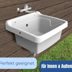 Waschbecken Ausgussbecken Kunststoff Keller Waschbecken Werkstatt Handwaschbecken Garage Ausgusswaschbecken Spülbecken Waschküche Waschtrog Garten Ausgussbecken Set