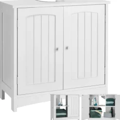 Waschbeckenunterschrank tectake Jasper 2 geräumige Fächer 62 x 30 x 60 cm