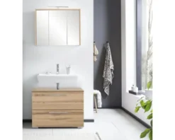 Waschbeckenunterschrank Möbelpartner Carlos BxHxT 60.2x59.1x35 cm eiche landhaus