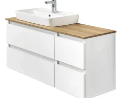 Waschplatz Pelipal Quickset 360 BxHxT 113 x 64,2 x 50 cm Frontfarbe weiß mit Keramik-Waschtisch weiß 360.110003
