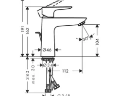 Waschtischmischer hansgrohe Talis E 71710000 chrom