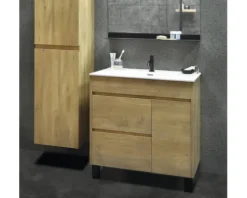 Waschtisch mit Unterschrank Differnz Sofi BxHxT 80 x 72 cm x 46 cm Frontfarbe eiche