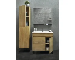 Waschtisch mit Unterschrank Differnz Sofi BxHxT 80 x 72 cm x 46 cm Frontfarbe eiche