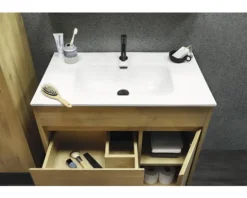 Waschtisch mit Unterschrank Differnz Sofi BxHxT 80 x 72 cm x 46 cm Frontfarbe eiche
