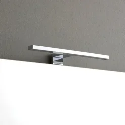 Waschtisch mit Unterschrank und Spiegel mit LED-Leuchte, in Holzoptik Dunkelgrau | Manhattan