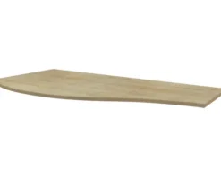 Waschtischplatte Baden Haus Vague 104 x 51 cm Holz Tabak-Eiche ohne Ausschnitt links