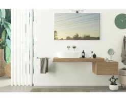 Waschtischplatte Baden Haus 120 x 43 cm Tabacco Holz Ohne Ausschnitt