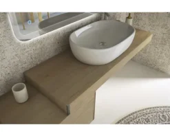 Waschtischplatte Baden Haus 120 x 43 cm Tabacco Holz Ohne Ausschnitt