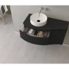 Waschtischplatte Baden Haus Vague 104 x 51 cm Uni schwarz matt ohne Ausschnitt links