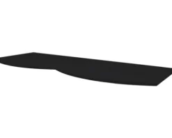 Waschtischplatte Baden Haus Vague 138 x 51 cm Uni schwarz matt ohne Ausschnitt für 2 Waschtische