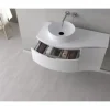 Waschtischplatte Baden Haus Vague 104 x 51 cm Uni weiß glanz ohne Ausschnitt links