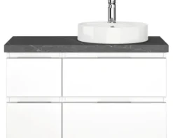 Waschtischplatte Pelipal 880 x 445 mm Schiefer Ohne Ausschnitt
