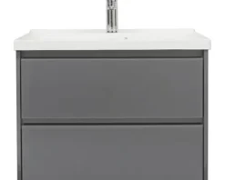 Waschtischunterschrank Pelipal xpressline 3261 grau mit Glasfront BxHxT 75 x 52,9 x 42 cm