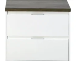 Waschtischunterschrank Sanox Porto BxHxT 70 x 59 cm x 50 cm Frontfarbe weiß hochglanz glanz
