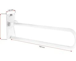 WC-Aufstehbügel klappbar lang T: 760 mm weiß